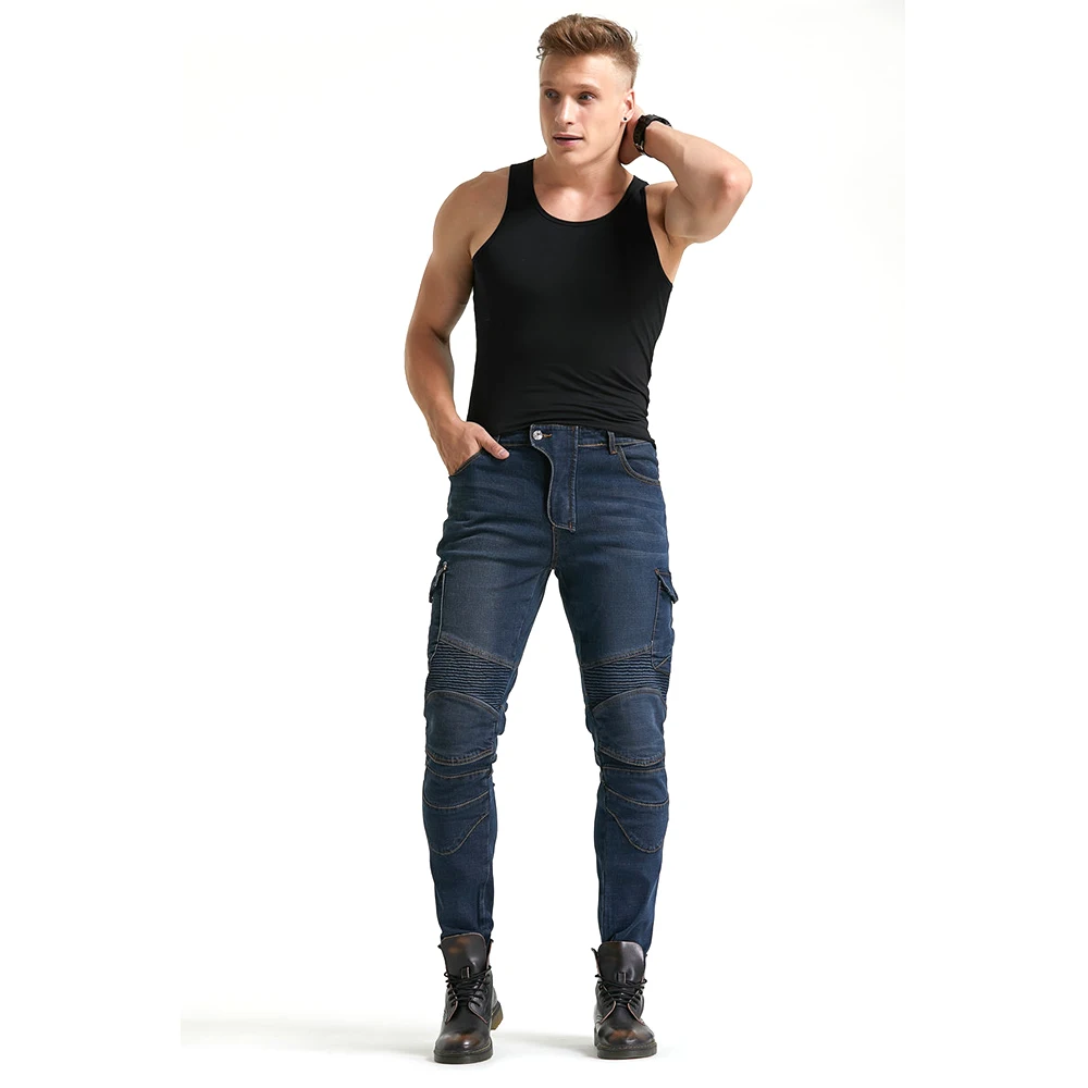 

Outdoor men's motorcycle riding jeans protective gear equipped with jeans to protect knees and hips jeans stretch jeans new 2021