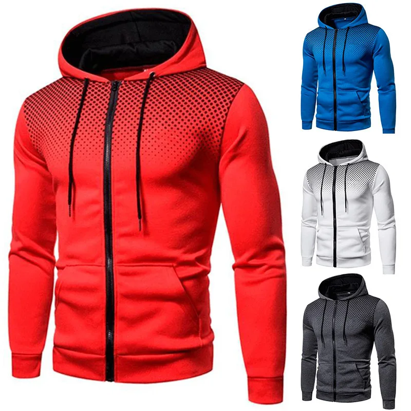 

2021 Men's New Printed Hooded Sweater Youth Sports Fitness Sweater