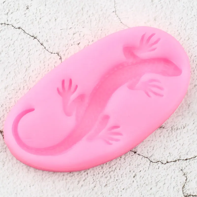Ящерица Геккон Salamander силиконовая форма помадка для кекса инструменты для украшения торта Полимерная глина конфеты шоколадная мастика формы