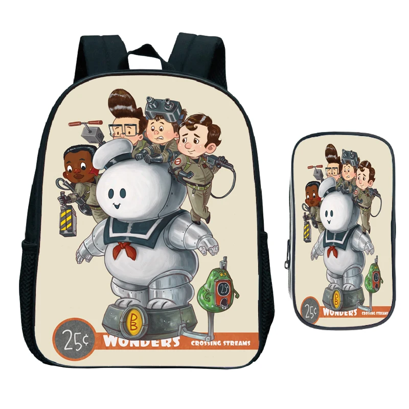 

Ghostbusters Backpack Kindergarten Bags Beautiful Popular Kids Toddler Kindergarten Gift (2pcs Set/Rucksack+Pen Bag)