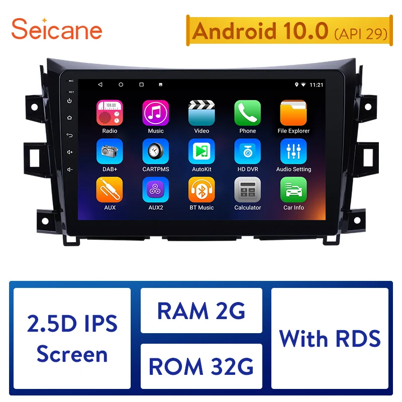 

Автомагнитола Seicane, Android 10,0, GPS, мультимедийный блок, плеер для Nissan NAVARA Frontier NP300 Renault Alaskan 2011-2016