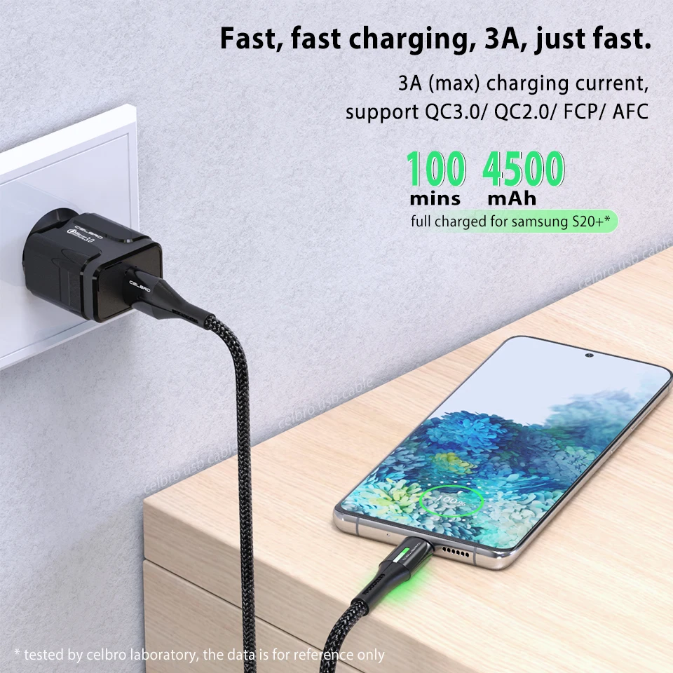Кабель Micro USB 0 5/1/2 м для быстрой зарядки 3 А зарядный кабель мобильного телефона