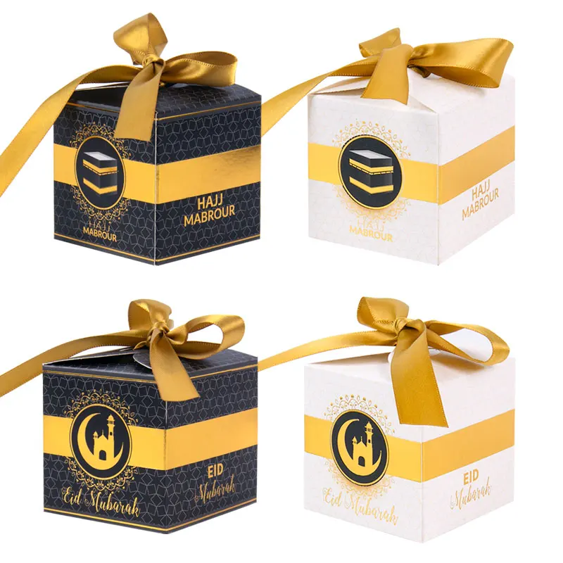 

10pcs Ramadan Kareem Decoration Eid Mubarak Candy Dragee Gifts Box Hajj Mabrour Party Favor Eid Al-fitr Ramadan Mubarak Decor