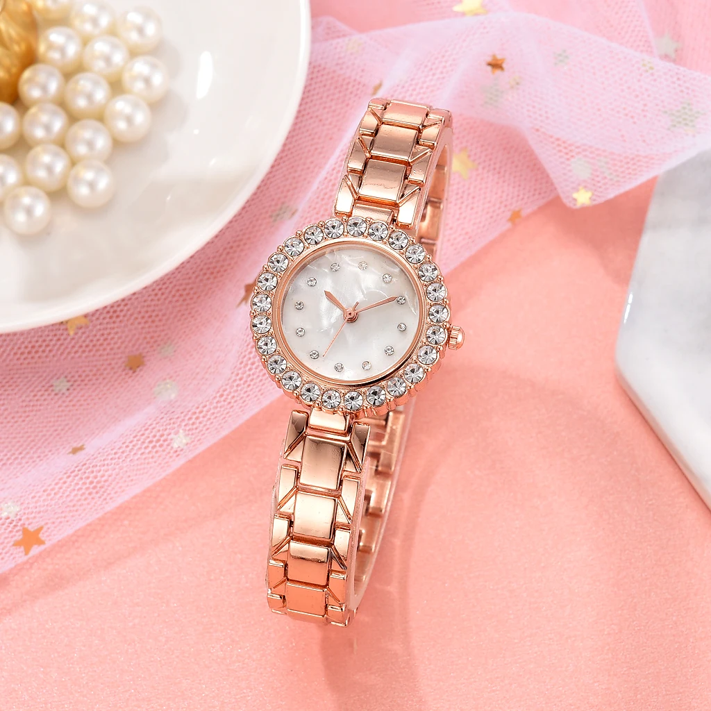 Часы наручные женские из розового золота элегантные брендовые Роскошные с