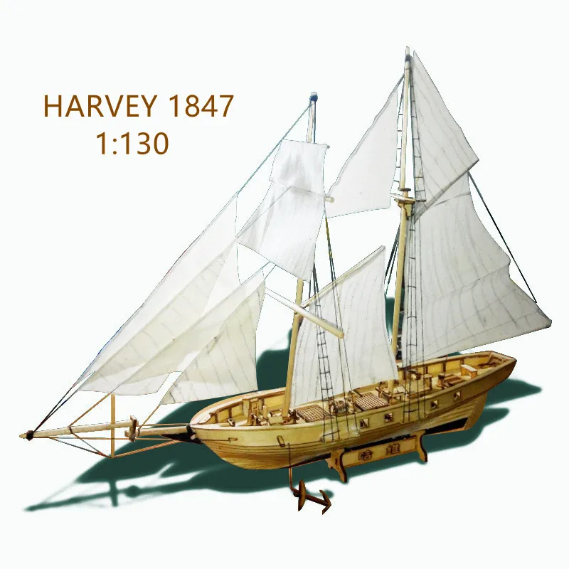 

1:130 DIY HARVEY1847 Trade Armed Sailing Ship Assembled Wooden Western Ancient Ship Model Kit Popular Science Equipment