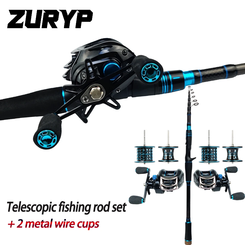 ZURYP 1.8m-3.0m The latest telescopic Portable fishing rod Casting Fishing rod and reel combination set Spinning fish Rod Combo