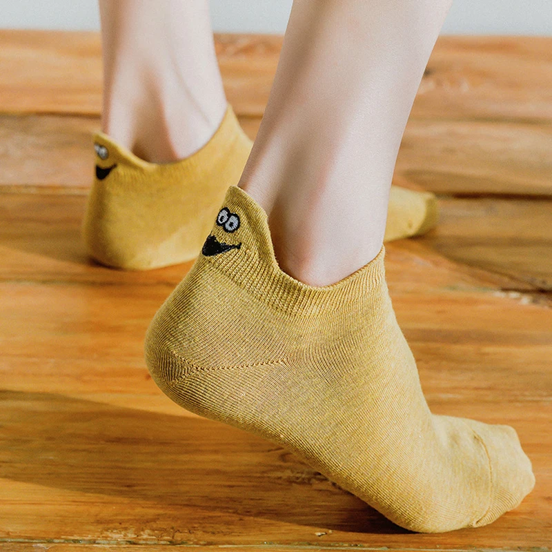 10 Pair Pack Socks Woman Short Kawaii Cute Happy Ankle Socks Set Cartoon Funny Cotton Harajuku Korean Women Socks Calcetines