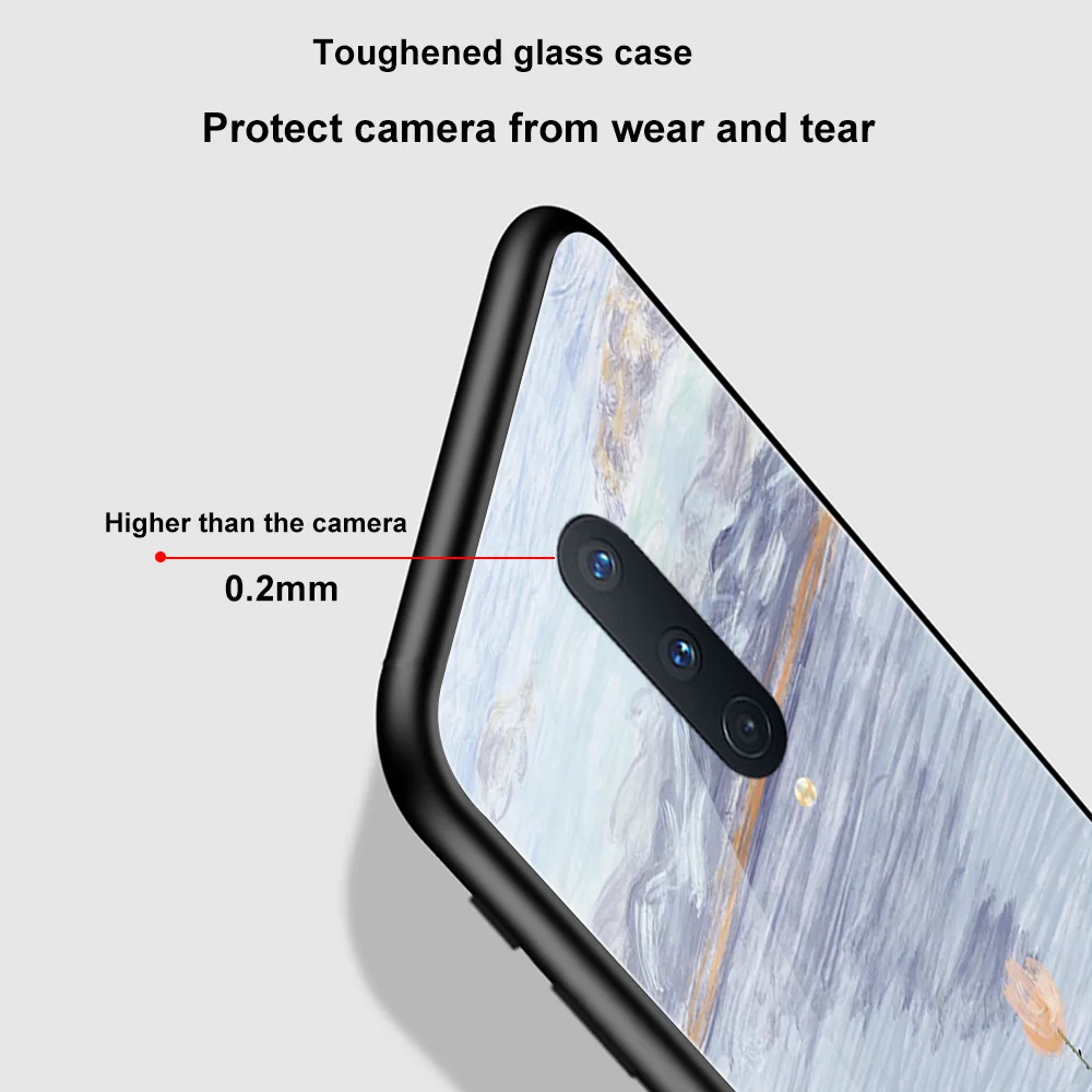 hand painted sky phone case for oneplus 9 8 pro 8t 7t 7 pro nord glass phone cases for one plus 8 8pro 17 17t 18t cover funda free global shipping