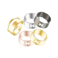 5 pcs vintage hollow out cute butterfly rings adjustable opening finger ring band for women girls jewelry gifts