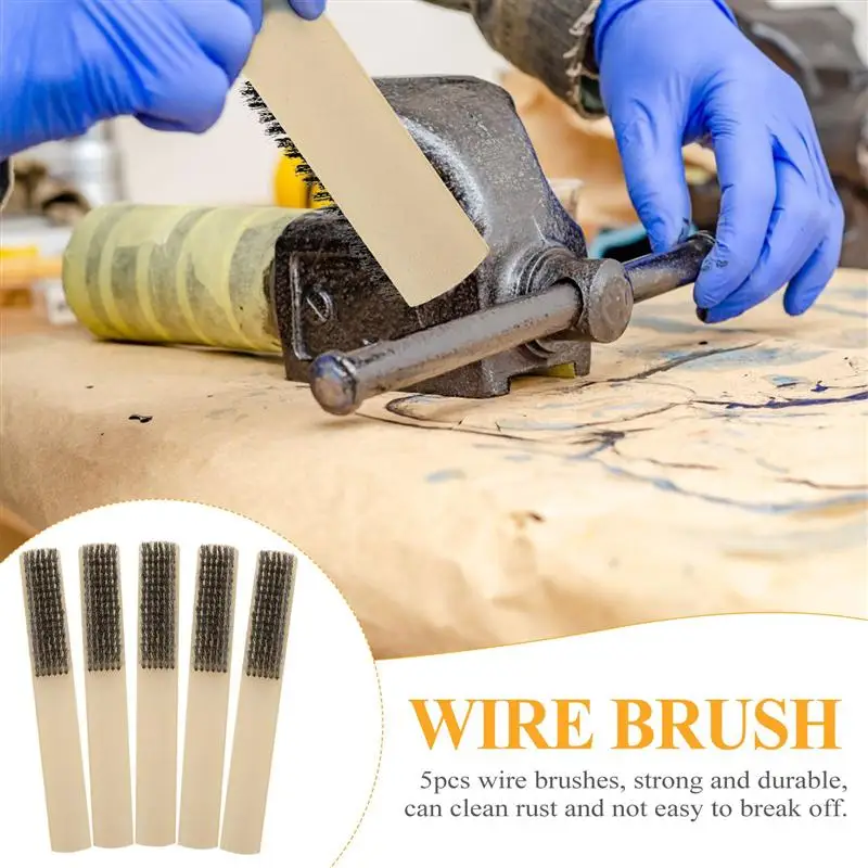 

5Pcs Durable Convenient Practical Simple Multifunctional Wood Handle Brushes for Home