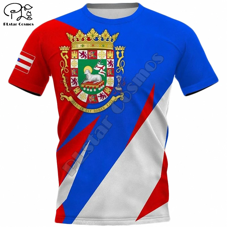 

PLstar Cosmos 2021 Puerto Rico Flag Emblem New Fashion Men/Women T-Shirts 3d Printed Summer Short-Sleeve Top Streetwear Style-14