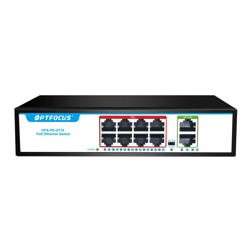 Коммутатор OPTFOCUS ethernet 1000 Мбит/с VLAN 4 8 16 24 порта 2 uplink POE коммутатор для cctv полный