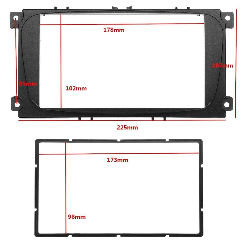 2 Din автомобильный DVD Радио Рамка для Ford Focus II C-Max S-Max Fusion стерео панель Dash Mount Double Fascia
