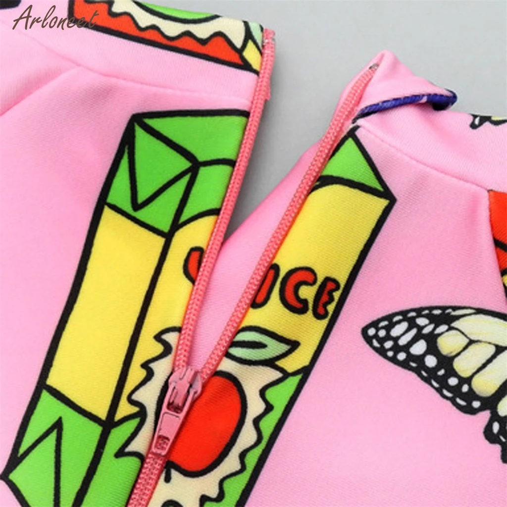 

Swimwear Children Baby Girls'Long Sleeve Print Cute Ruffle One-Piece Swimsuit With Headband New Fashion Swimwear New 2020