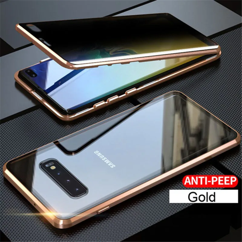 

360 Metal Magnetic Double-Sided Glass cover for Samsung Galaxy S21 Ultra S20 FE S10 S8 S9 Plus A51 A71 Note 20 10 9 Anti Privacy