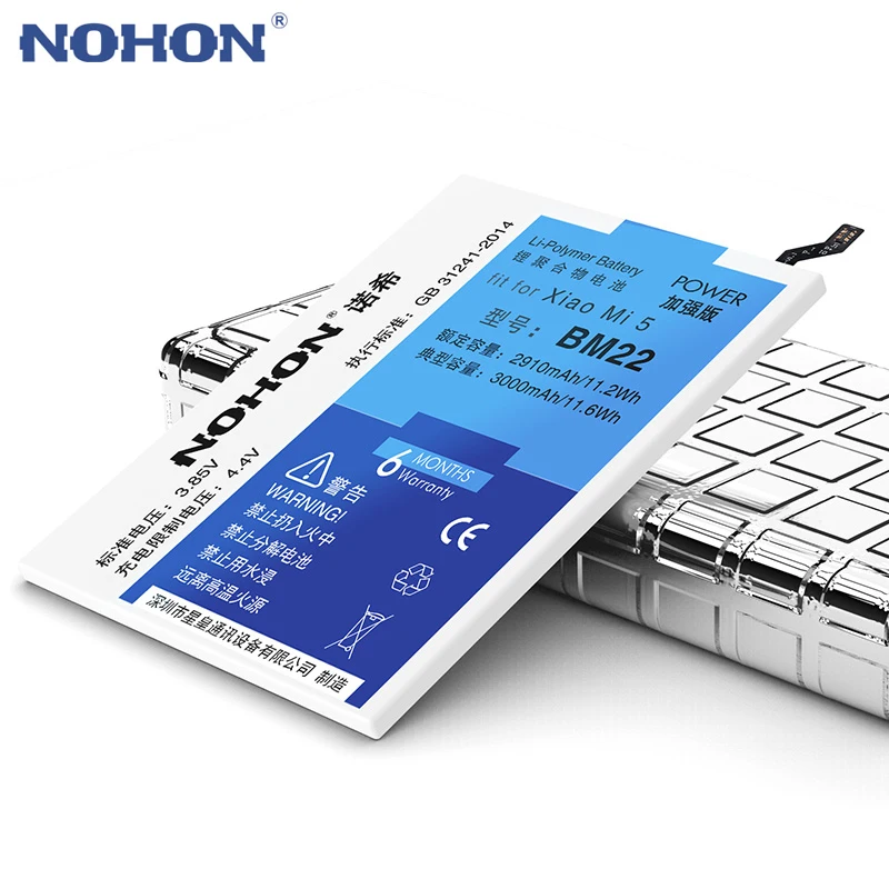 NOHON BM22 BM31 BM32 BM35 BM36 BM39 BN31 BN36 Батарея для Xiaomi mi на возраст 3, 4, 5, 6, 4C 5S 5X 6X mi 5 mi 6 mi 4C mi 5S замена батареи