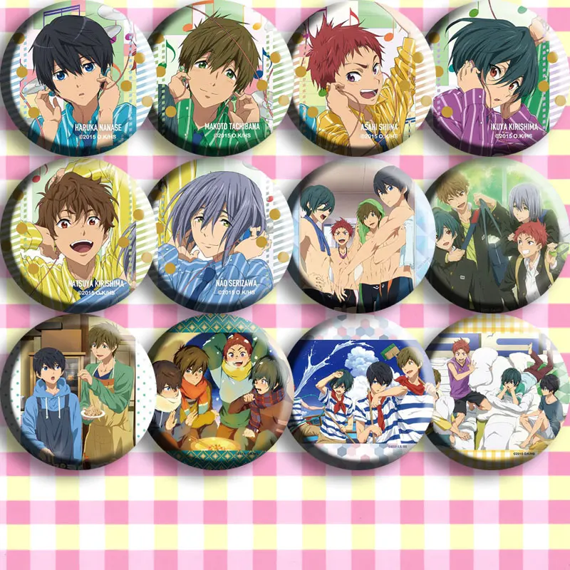 

Бесплатная доставка! Nanase Haruka Тачибана Макото Rin Matsuoka Хадзуки Нагиса Ryugazaki mikoсиба сейюр Aiichirou значок косплея # BC