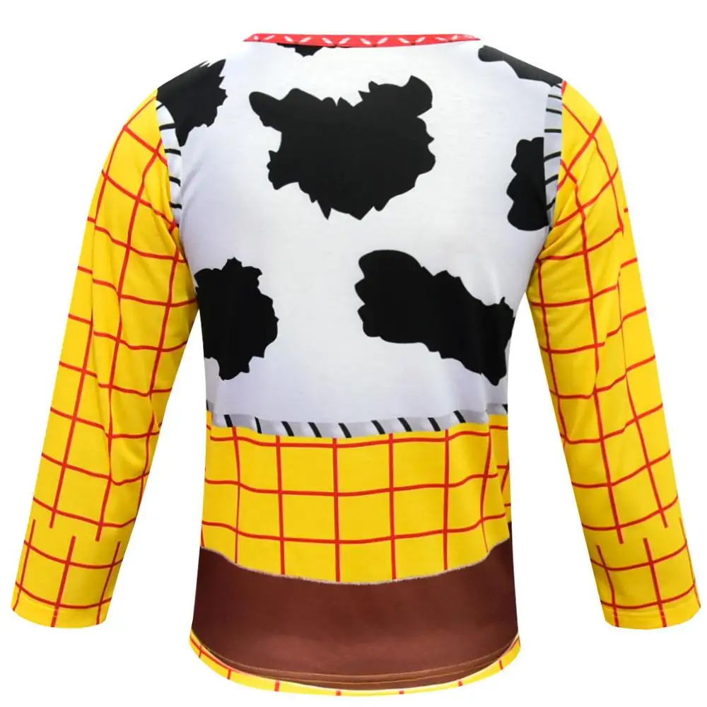 New Boys Woody Cosplay Costumes Kids Top and Pants Children Toy Story 4 Long Sleeve Milk Silk Daily Clothes Hat Scarf Mask | Тематическая