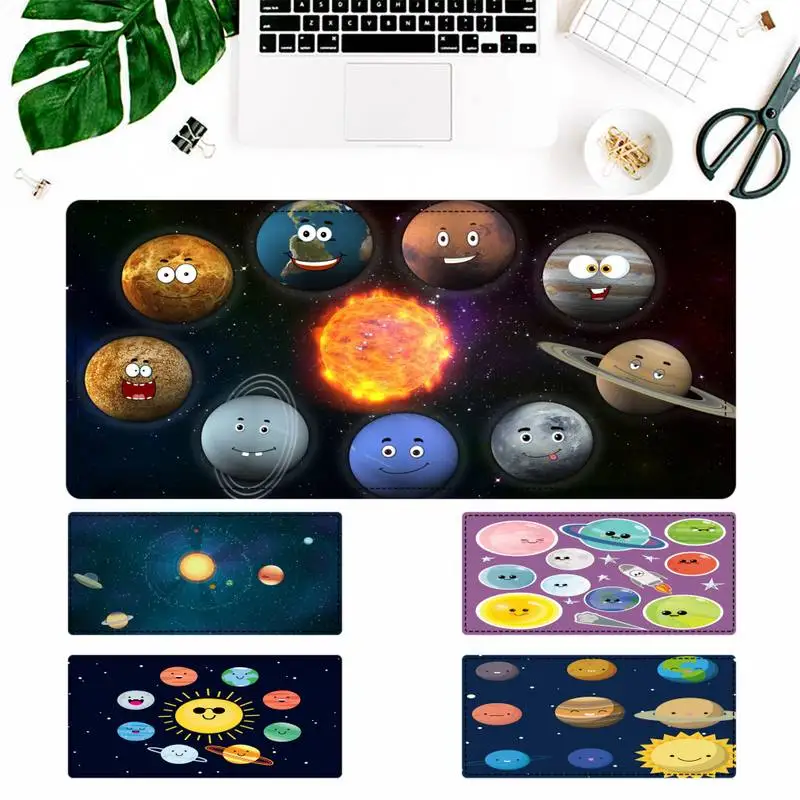 

Promotion cute cartoon Solar system Gaming Mouse Pad Gamer Keyboard Maus Pad Desk Mouse Mat Game Accessories For Overwatch