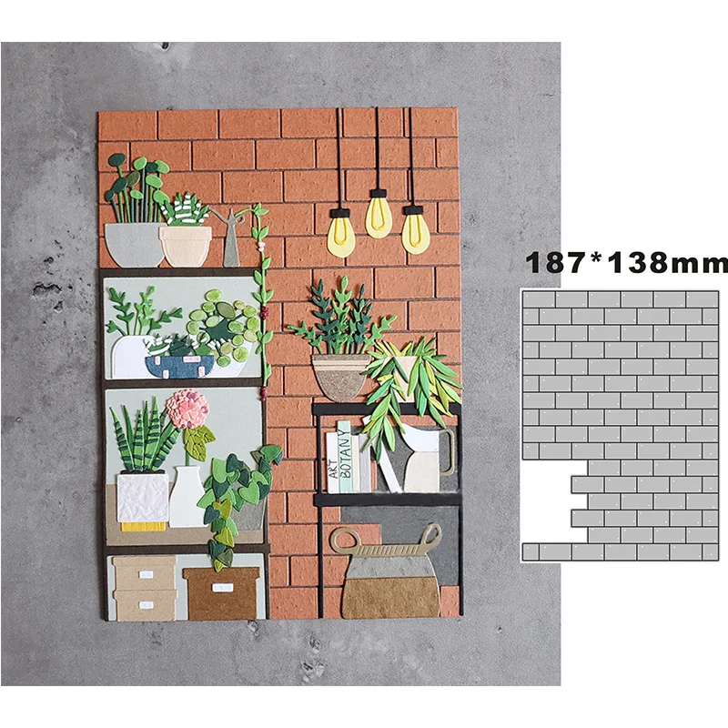 

Новинка 2021 г., прямоугольные металлические Вырубные штампы на фоне стены для скрапбукинга, изготовления бумаги и открыток, тиснение, Декор, без штампов