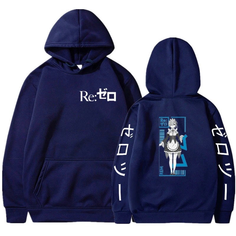 Толстовка с капюшоном в стиле Харадзюку худи надписью Re:Zero Start Life From Zero In New World