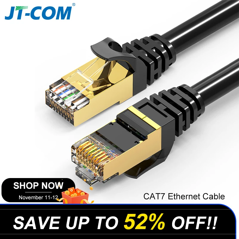 Сетевой кабель Ethernet CAT 7 скорость 10 Гбит/с разъем RJ45 для подключения компьютера