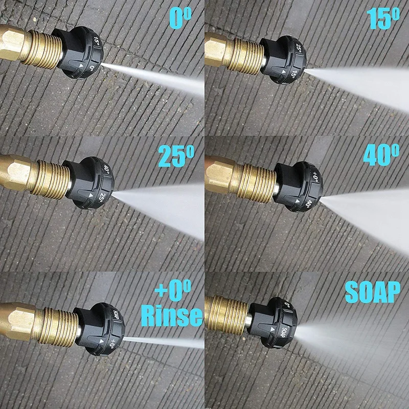 

Pressure Washer 6-In-1 Spray Nozzle Tip, Quick Change Over And Easy Adjustable Patterns, 1/4In Quick Connector Max 4000 Psi