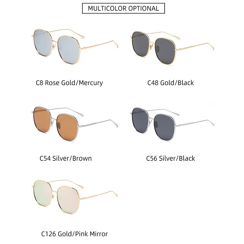 

New Metal Polarized Sunglasses Large Frame Round Square Driver UV400 Eyewear