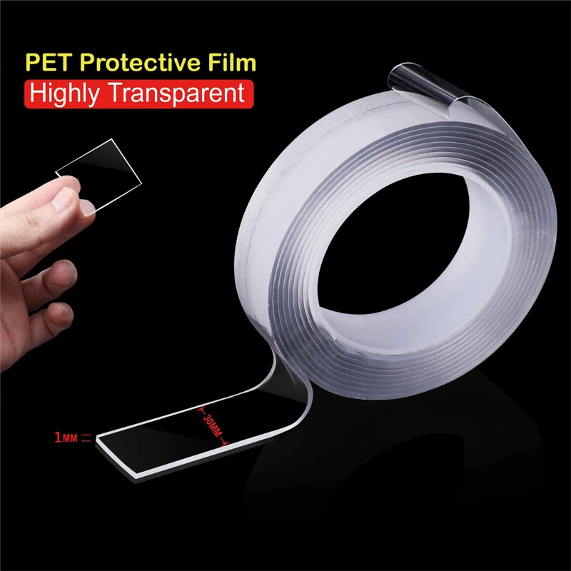 

1M/3M/5M Reusable Nano Tape Double Sided Tape Nano Traceless Waterproof Adhesive Tape Loop Disks Tie Glue Gadget