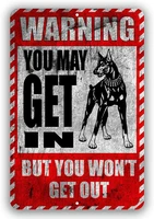 warning you may get in but wont out yard tresspassing tin sign indoor and outdoor use 8x12 or 12x18