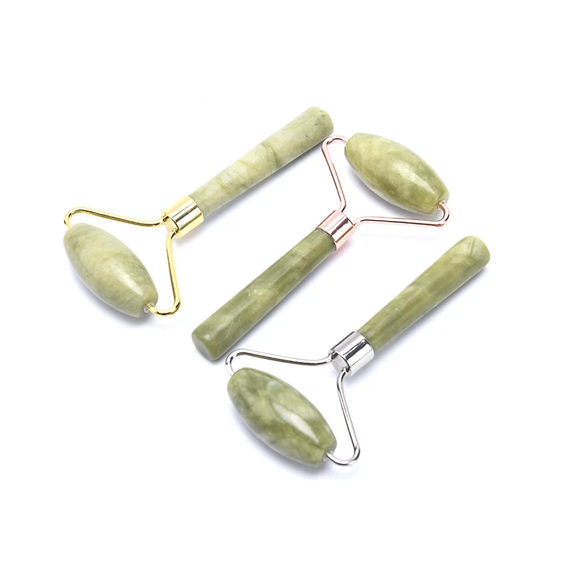 

Зеленый одна осветительная головка, ролик для массажа лица Темный нефрит камень для похудения уход за кожей лица массажер для шеи для подъе...