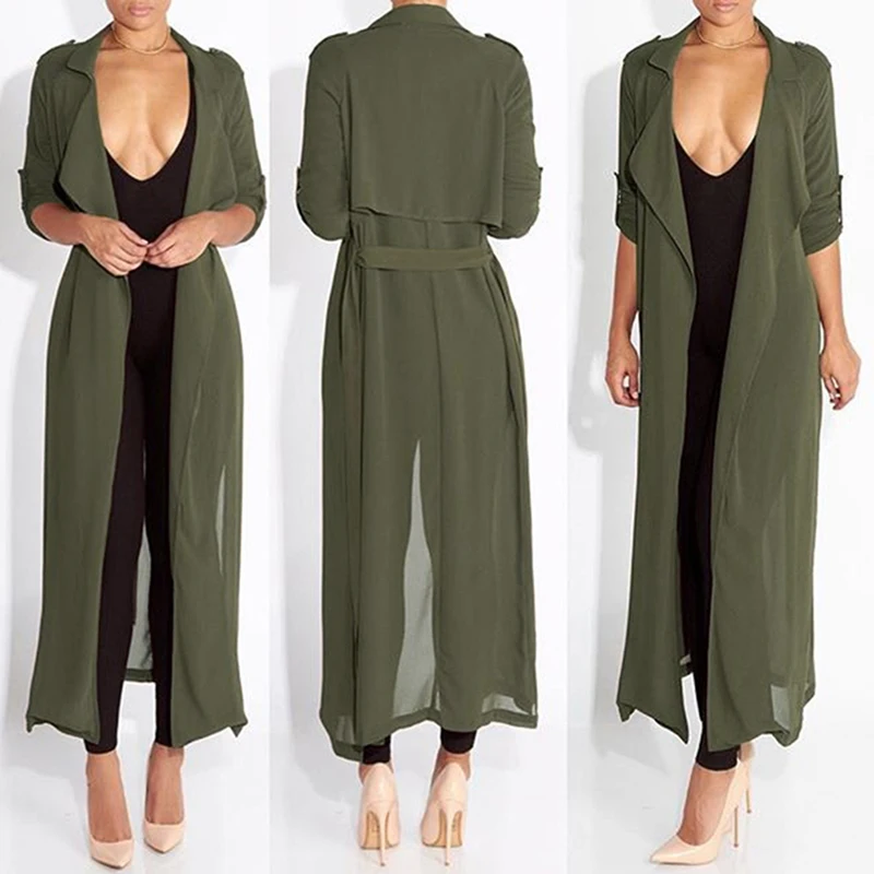 Летний женский шифоновый Кардиган с длинным рукавом сексуальная прозрачная