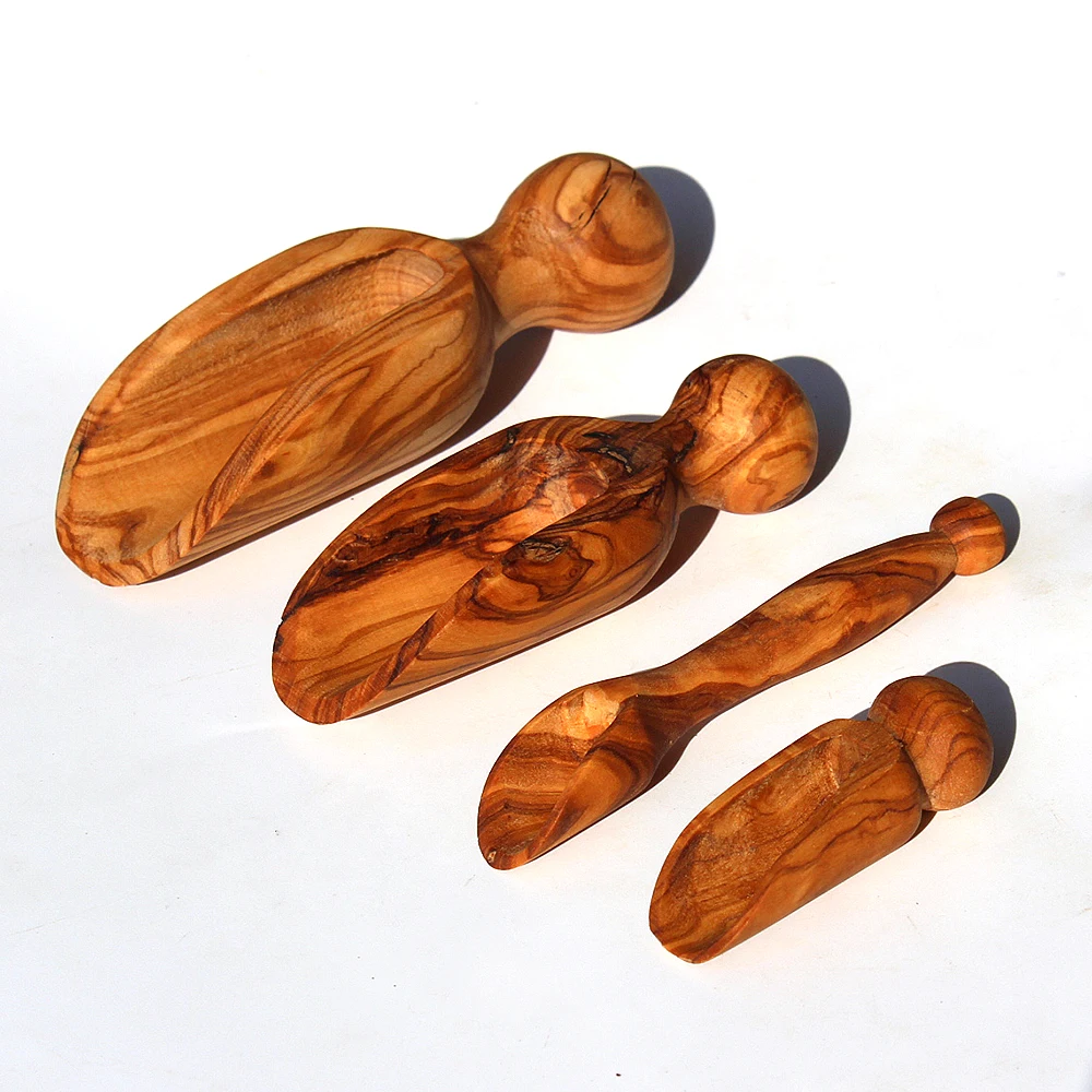 Совок из оливкового дерева/лопата соленая ложка ручной работы/сахарная 4 разных