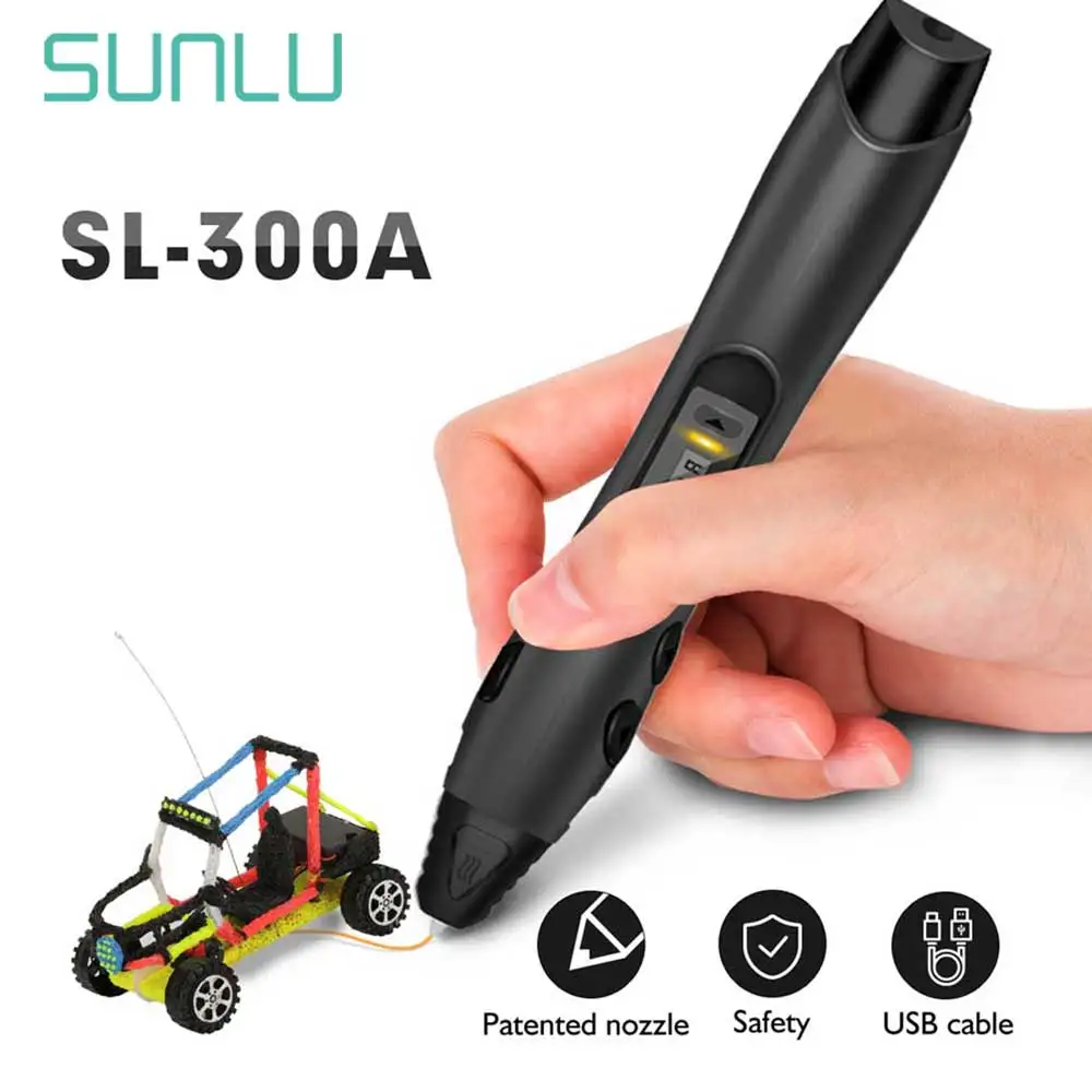 

Black 3D Pen SL-300A Support ABS/PLA/PCL Filament 1.75mm Children Drawing Printing Pens Temperature Adjustable Magic Pen