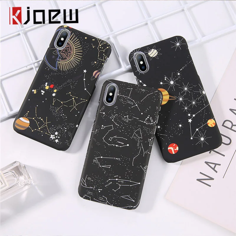 IPWSOO чехол для телефона со звездами для iPhone 6 6s 7 8 Plus X XS MAX XR космическая планета Созвездие узор Жесткий ПК для iPhone 7 чехол для телефона
