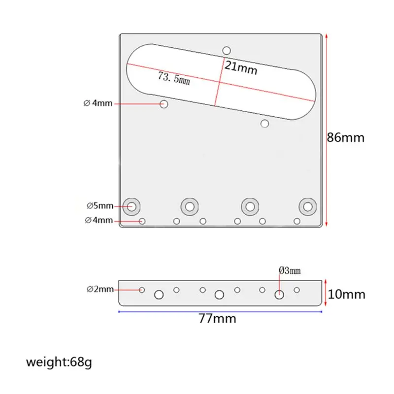 

Chrome Top-Loading Guitar Bridge Plate For TL Electric Guitar Pickup Replacement