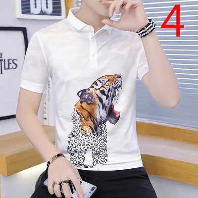 

Men's youth large size lapel short-sleeved T-shirt wild handsome tide t