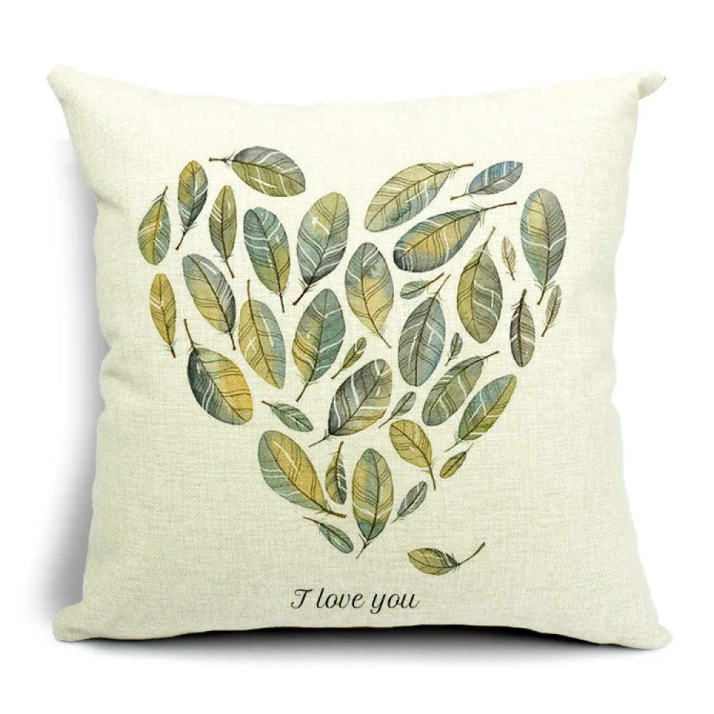 Скандинавская подушка с птицей хлопковая льняная наволочка мультяшная пара для