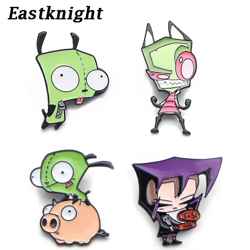 

K86 Cartoon Alien Funny Metal Enamel Pins and Brooches for Backpack/Bag Badge Denim Brooch Collar Jewelry 1pcs