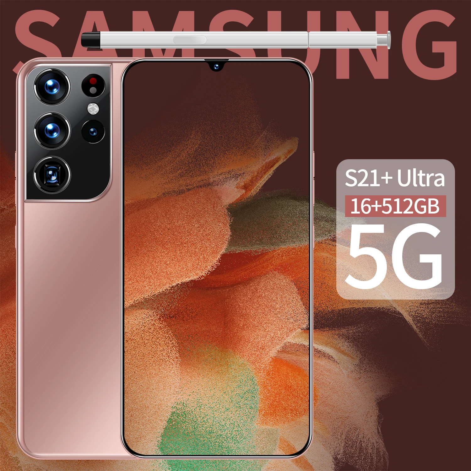 

Global Version S21 Ultra 6.7 Inch Smartphone 16GB 512GB 32MP 50MP Android 11 6800mah Snapdragon 888 10 Core Face ID Mobile Phone