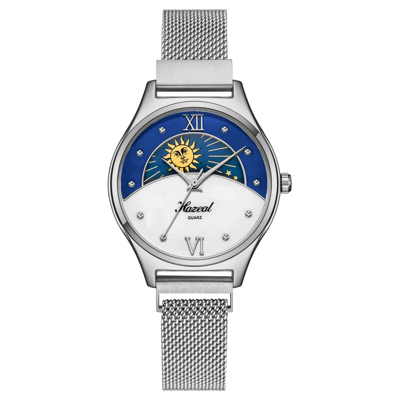 HAZEAL women watches luxury quartz wrist watch steel band chic ladies wristwatch relogio dress reloj mujer | Наручные часы