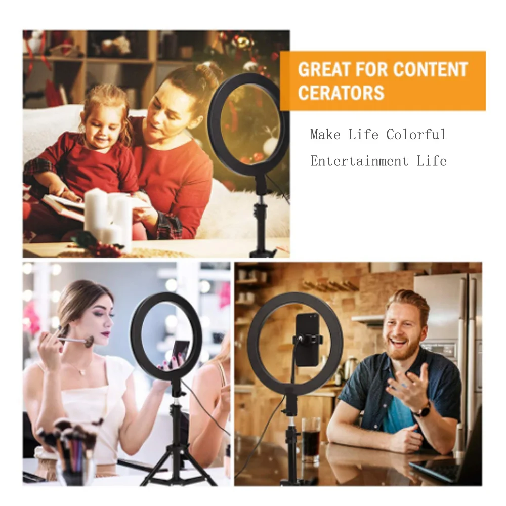 

LED Ring Light Selfie Ring Lighting With Stand Ringlight WithTripod For Youtube Makeup Video Studio tripod ring light For phone