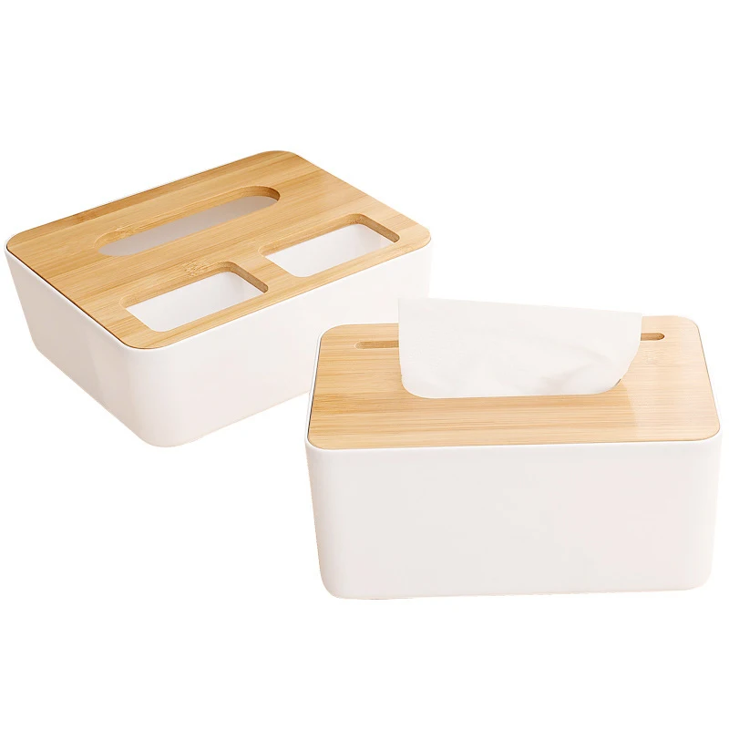 Bamboo Tissue Boxes Napkin Holder Wooden Cover Paper Handkerchiefs Car Home Dining Table Kitchen Storage Organization Items | Дом и сад