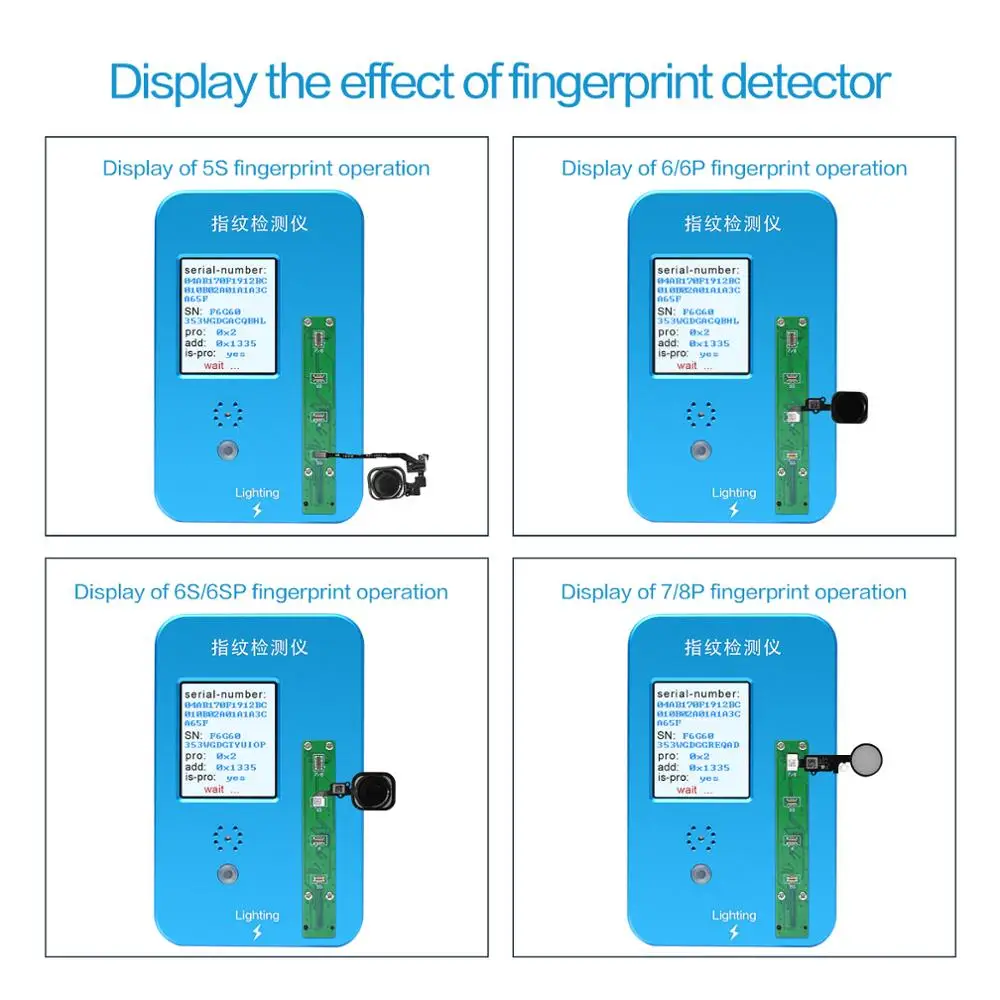 

JC New product Fingerprint Detectorfor iPhone5S/6G/6S/6P/6SP/7G7P/8G/8P Home Button Diagnostic Touch ID Function Tester Repair