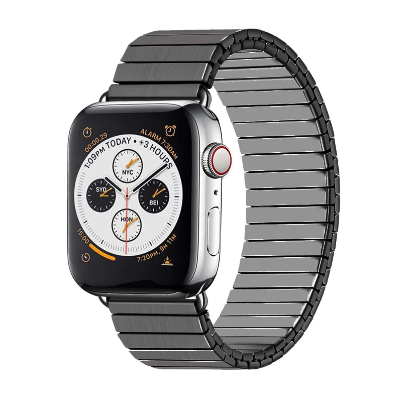 

Ремешок из нержавеющей стали для Apple watch band 44 мм 42 мм 40 мм 38 мм, эластичный браслет для iwatch band series 5/4/3/2/1