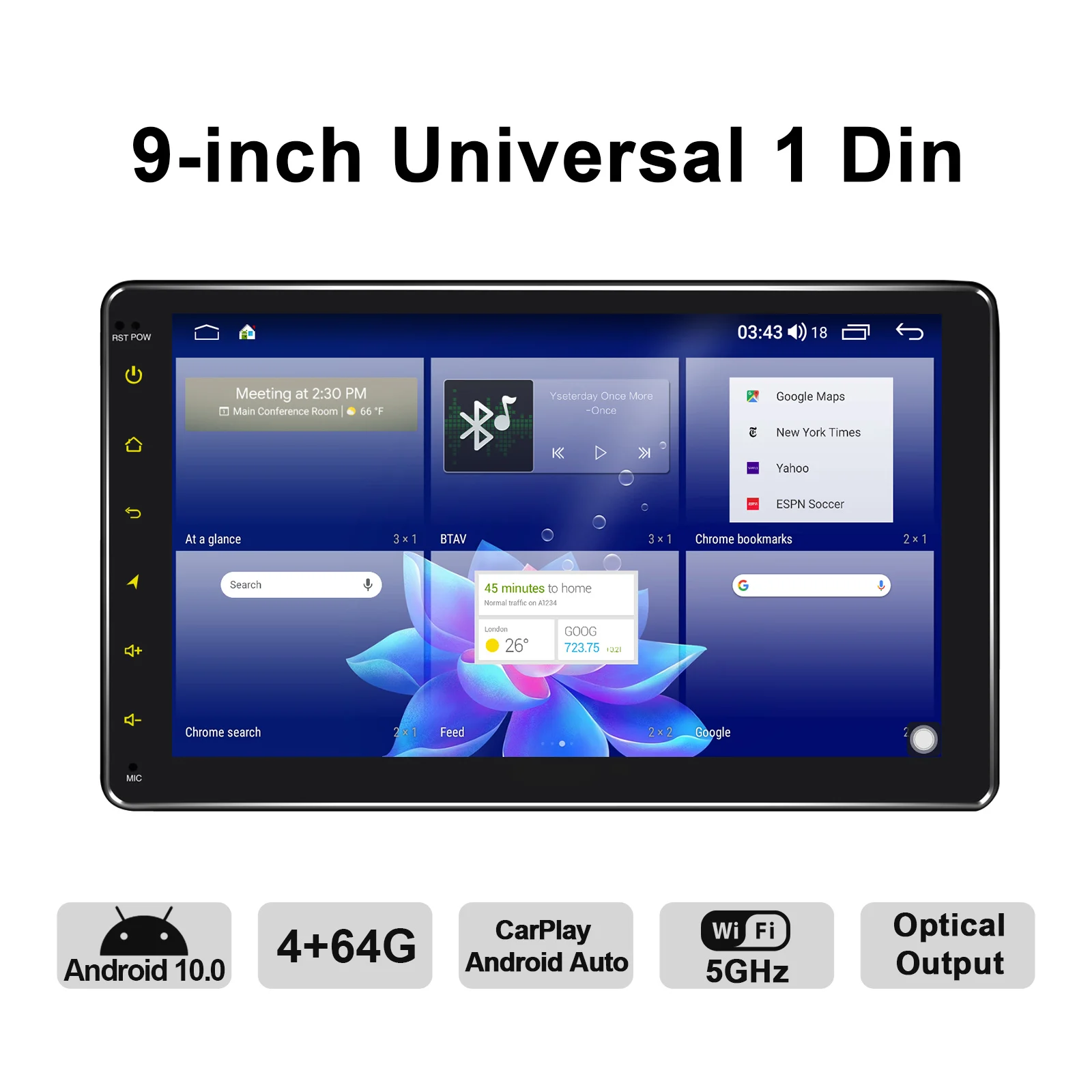 저렴한 Autoradio 안 드 로이드 1 Din 라디오 화면 9 인치 안 드 로이드 10 중앙 멀티미디어 오디오 시스템 GPS TV 디지털 무선 Carplay 4G