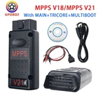 Новейший инструмент для настройки микросхем MPPS V21 MAIN + TRICORE + MULTIBOOT с разрывом, инструмент для настройки микросхем ЭБУ, Поддержка многоязычной диагностики OBD2
