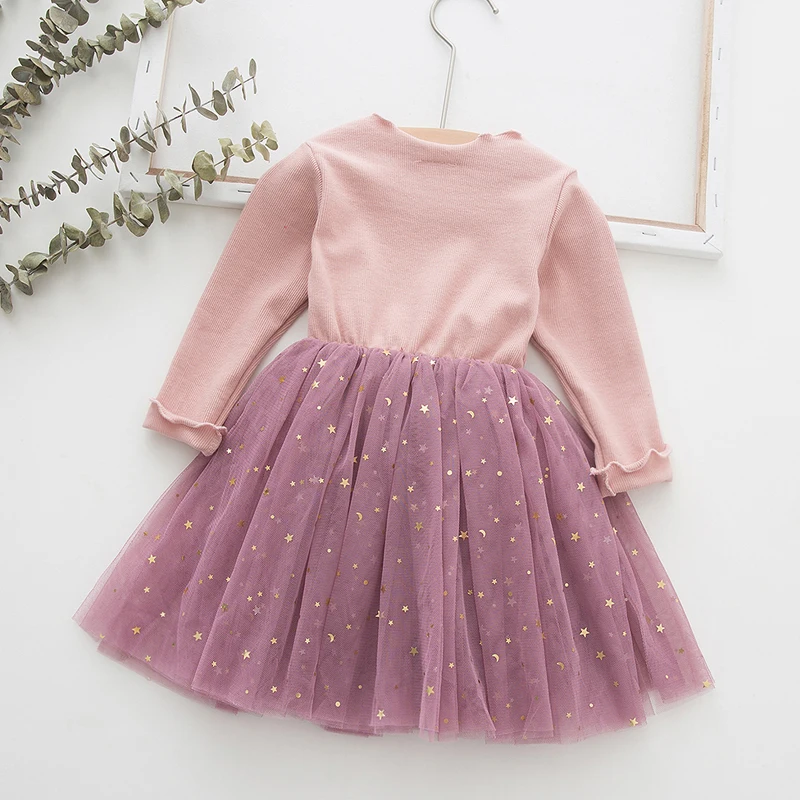 Детские платья для девочек 1-5 лет платье принцессы Эльзы с длинным рукавом