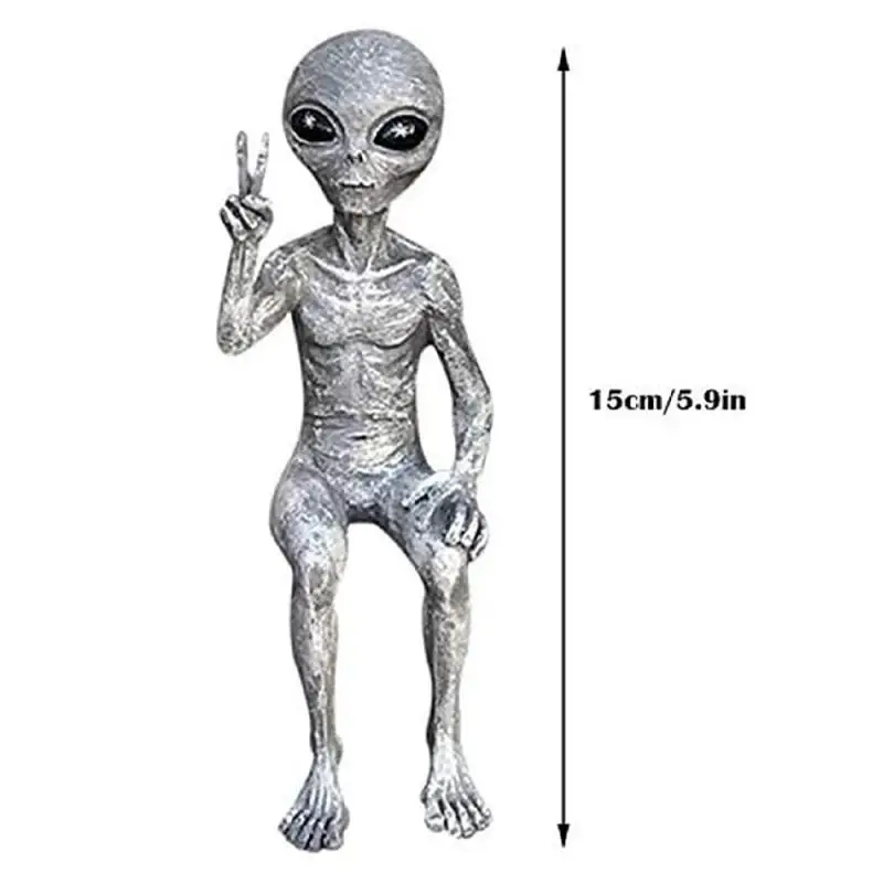 

Funny Resin Figurines Alien Ornaments Creative Garden Statue Alien Crafts Home Decoration Outdoor Garden Backyard Lawn Decor