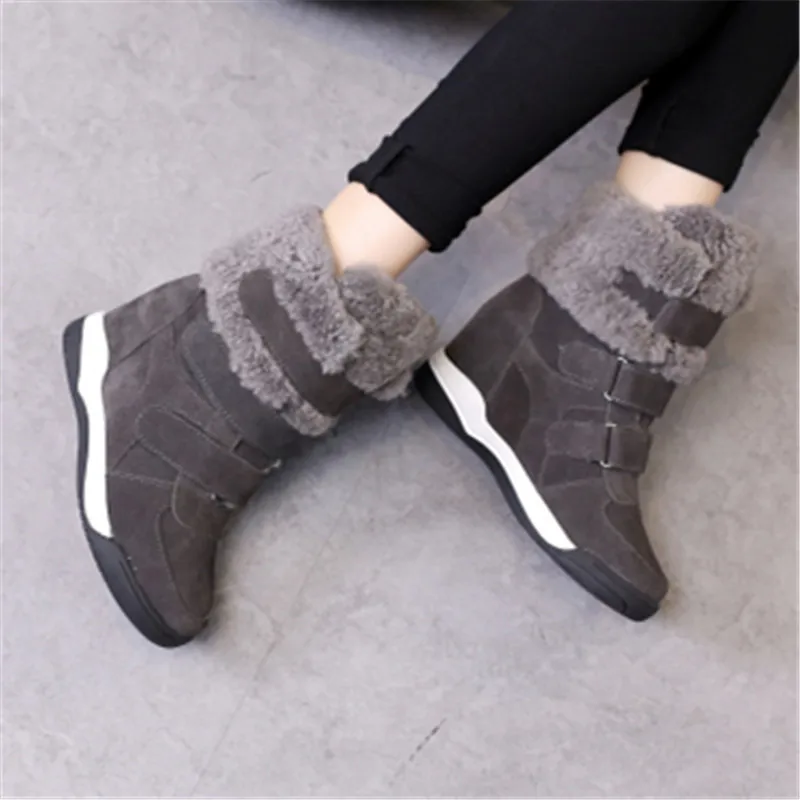 Модель 2019 года зимняя модная женская обувь на танкетке в стиле пэчворк из